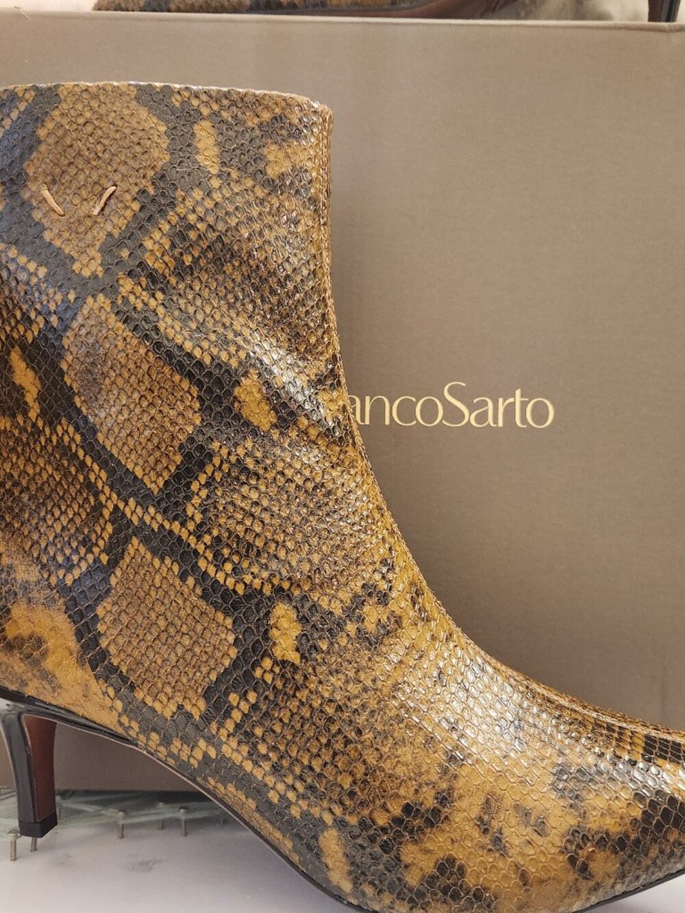 Franco Sarto "Anna" Snakeskin print leather booties. NIB. Size 11M(Regular)